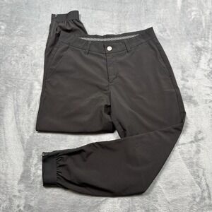 Primo Pants Mens 30 Short Black Golf Jogger Stretch Zip Ankle Cuff Tapered Leg